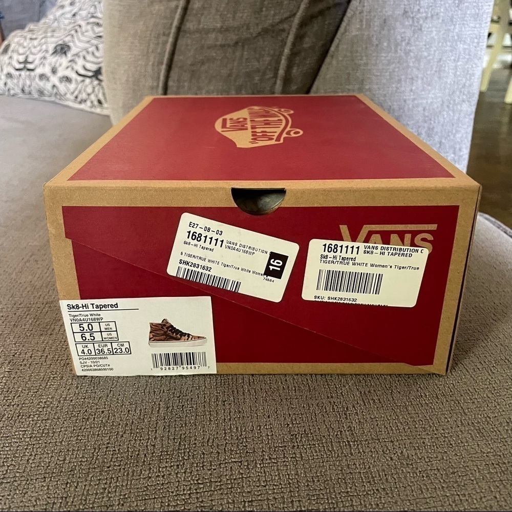 NWT Vans SK8 Hi Tapered Skate Shoes Tiger Animal Print - Picture 2 of 7